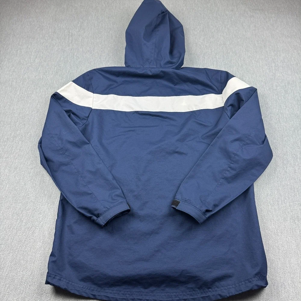 Adidas Jacket Mens Medium‎ Blue Windbreaker Full Zip Hooded Athletic Running